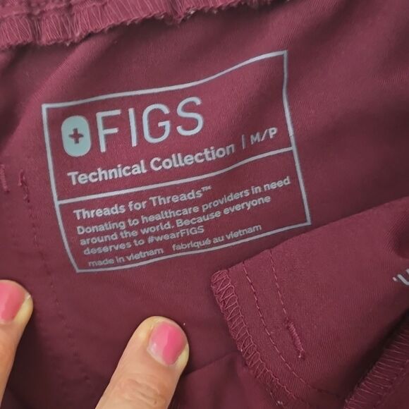 FIGS  Burgundy  Pants M - Picture 3 of 10